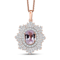 D'Joy Premium Martha Rocha Kunzite and Multi Gemstone 3.80 ctw Celestial Bloom Pendant Necklace in 18K Vermeil Rose Gold Over Sterling Silver 20 Inches