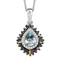 D'Joy Premium Royal Ruby and Multi Diamond 1.20 ctw Pendant Necklace in 18K Vermeil Yellow Gold Over Sterling Silver 20 Inches