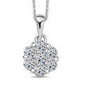 Luxuriant Lab Grown Diamond G-H SI 1.00 ctw Floral Pendant Necklace 20 Inches in Rhodium Over Sterling Silver - Sticky add to cart bar