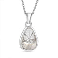 D'Joy Lab Grown Polki Diamond 0.50 ctw Timeless Solitaire Pendant Necklace in Rhodium Over Sterling Silver 20 Inches - Sticky add to cart bar