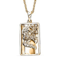 Luxoro Dragon Bar Pendant Necklace in 10K Yellow Gold 4.75 Grams 20 Inches - Sticky add to cart bar