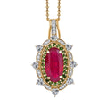D’Joy Niassa Ruby (FF), Multi Gemstone Pendant Necklace (20 Inches) in 18K Vermeil YG Over Sterling Silver 6.50 ctw - Sticky add to cart bar