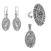TLV D'Joy Bali Legacy Sterling Silver Dragon Ring (Size 8.0), Earrings and Pendant without Chain (19 g)