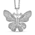 EverTrue Diamond Accent Butterfly Pendant in Platinum Bond with Stainless Steel Necklace 20 Inches - Sticky add to cart bar