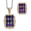 EverTrue African Amethyst Pendant in 18K YG Plated and Platinum Bond with Stainless Steel Necklace (20 Inches) 3.60 ctw - Sticky add to cart bar