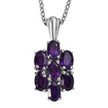 EverTrue African Amethyst 3.10 ctw Pendant Necklace 20 Inches in Stainless Steel - Sticky add to cart bar