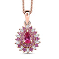 D'Joy Premium Mahenge Spinel and Multi Gemstone 0.90 ctw Blazing Bloom Pendant Necklace 20 Inches in 18K Vermeil Rose Gold Over Sterling Silver - Sticky add to cart bar