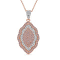 Natural Pink Diamond Pendant Necklace, Diamond Cluster Pendant, Elongated Pendant Necklace, Rose Gold Vermeil Over Sterling Silver Necklace, 18 inches Necklace 0.50 ctw - Sticky add to cart bar