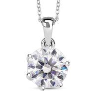 D'Joy Heart and Arrow Cut Moissanite 2.15 ctw Solitaire Pendant Necklace in Rhodium Over Sterling Silver 20 Inches
