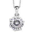 D'Joy Portuguese Cut 161 Facets Moissanite 2.15 ctw Solitaire Pendant Necklace in Rhodium Over Sterling Silver 20 Inches - Sticky add to cart bar
