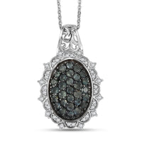 D'Joy Narsipatnam Alexandrite, Moissanite Pendant Necklace (20 Inches) in Rhodium Over Sterling Silver 1.40 ctw