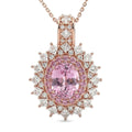 D'Joy Martha Rocha Kunzite, Multi Gemstone Dahlia Bloom Pendant Necklace (20 Inches) in 18K Vermeil RG Over Sterling Silver 3.80 ctw - Sticky add to cart bar