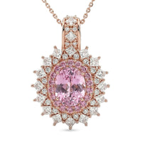 D'Joy Martha Rocha Kunzite, Multi Gemstone Dahlia Bloom Pendant Necklace (20 Inches) in 18K Vermeil RG Over Sterling Silver 3.80 ctw