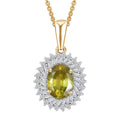 Luxoro Premium Sava Sphene and I2 Diamond 1.70 ctw Pendant Necklace in 10K Yellow Gold 20 Inches - Sticky add to cart bar