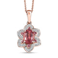 D'Joy Red Apatite and Multi Gemstone 1.50 ctw Blazing Bloom Pendant Necklace 20 Inches in 18K Vermeil Rose Gold Over Sterling Silver - Sticky add to cart bar