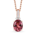 Luxoro Red Apatite and G-H I2 Diamond 3.00 ctw Firelight Crown Pendant Necklace in 10K Rose Gold 20 Inches - Sticky add to cart bar