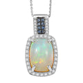 D'Joy Premium Ethiopian Welo Opal and Multi Gemstone 5.40 ctw Celestial Light Pendant Necklace 20 Inches in Rhodium Over Sterling Silver - Sticky add to cart bar