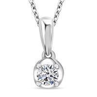 Luxuriant Lab Grown Diamond I2 0.20 ctw Pendant Necklace in Rhodium Over Sterling Silver 20 Inches