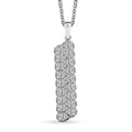J Francis Embellished with Zirconia by Swarovski 4.15 ctw Crownline Pendant Necklace 20 Inches in Platinum Over Sterling Silver - Sticky add to cart bar
