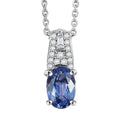 Luxoro AAA Ceylon Sapphire and Diamond 1.10 ctw Celestial Night Sky Pendant Necklace in 10K White Gold 20 Inches - Sticky add to cart bar