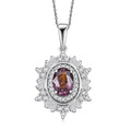 D'Joy Royal Lavender Spinel and Moissanite 1.50 ctw Regal Spark Pendant Necklace in Rhodium Over Sterling Silver 20 Inches - Sticky add to cart bar