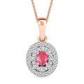 D'Joy Premium Mahenge Spinel and Diamond 0.75 ctw Regal Radiance Pendant Necklace 20 Inches in 18K Vermeil Rose Gold Over Sterling Silver - Sticky add to cart bar