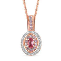 D'Joy Premium Mahenge Spinel and Multi Gemstone 0.75 ctw Rose Regalia Pendant Necklace 20 Inches in 18K Vermeil Rose Gold Over Sterling Silver