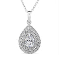 D'Joy Moissanite 2.60 ctw Eternal Glow Pendant Necklace 20 Inches in Rhodium Over Sterling Silver - Sticky add to cart bar