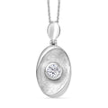 D'Joy Moissanite (Rnd 5mm) Pendant Necklace (20 Inches) in Rhodium Over Sterling Silver 0.50 ctw - Sticky add to cart bar