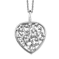 D'Joy Heart Pendant Necklace 20 Inches in Platinum Over Sterling Silver 3.42 Grams - Sticky add to cart bar