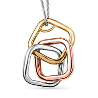 D'Joy Interlocking Pendant Necklace (20 Inches) in 18K Vermeil YG, RG and Rhodium Over Sterling Silver 6.60 Grams