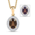 Luxoro AAA Madagascar Color Change Garnet and I2 Diamond 1.20 ctw Starry Bloom Pendant Necklace in 10K Yellow Gold 20 Inches - Sticky add to cart bar