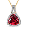 Certified & Appraised Luxuriant AAA Lab Grown Padparadscha Sapphire and E-F VS Lab Grown Diamond 5.07 ctw Pendant Necklace in 10K Yellow Gold 18 Inches - Sticky add to cart bar