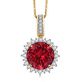 Certified & Appraised Luxuriant AAA Lab Grown Padparadscha Sapphire and E-F VS Lab Grown Diamond 5.50 ctw Pendant Necklace in 10K Yellow Gold 18 Inches - Sticky add to cart bar