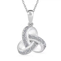 Luxuriant Lab Grown Diamond G-H SI 0.50 ctw Knot Pendant Necklace in Rhodium Over Sterling Silver 20 Inches - Sticky add to cart bar