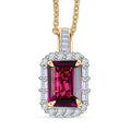 Luxoro AAA Radiant Ember Garnet and I2 Diamond 2.11 ctw Pendant Necklace in 10K Yellow Gold 20 Inches - Sticky add to cart bar