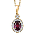 Luxoro AAA Radiant Ember Garnet and G-H I2 Diamond 1.65 ctw Pendant Necklace in 10K Yellow Gold 20 Inches - Sticky add to cart bar