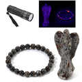 Natural Yooperlite 375.00 ctw Angel and Beaded Stretch Bracelet with Free UV Flash Light - Sticky add to cart bar