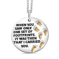EverTrue Footprints Pendant in 18K YG Plated and Platinum Bond with Stainless Steel Necklace (20 Inches)