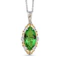 EverTrue Chartreuse Quartz (Triplet) 10.50 ctw Art Deco Pendant in 18K YG Plated and Platinum Bond with Stainless Steel Necklace 20 Inches - Sticky add to cart bar
