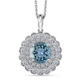 AAA Mangoro Aquamarine and Luxuriant Lab Grown Diamond SI 2.90 ctw Pendant Necklace in 10K White Gold 20 Inches - Sticky add to cart bar