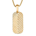 EverTrue Bronzella Collection Dog Tag Pendant in 18K YG Plated Bronze with ION Plated YG Stainless Steel Necklace 24 Inches - Sticky add to cart bar