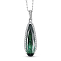 Certified & Appraised Rhapsody AAAA Santa Rosa Tourmaline and E-F VS Diamond 4.78 ctw Pendant Necklace in 950 Platinum 20 Inches - Sticky add to cart bar