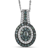 D'Joy Narsipatnam Alexandrite and Moissanite 1.20 ctw Galaxy Orbit Pendant Necklace in Rhodium Over Sterling Silver 20 Inches