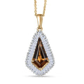 AAA Golden Turkizite and Luxuriant Lab Grown Diamond VS 2.65 ctw Brilliance of Kite Pendant Necklace 20 Inches in 10K Yellow Gold - Sticky add to cart bar