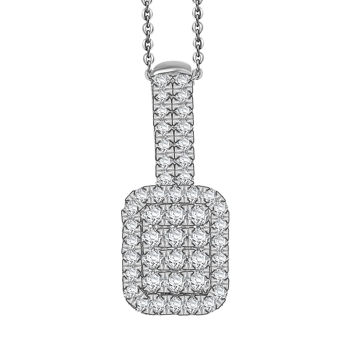 D'Joy Diamond 0.40 ctw Pendant Necklace in Rhodium Over Sterling Silver 20 Inches