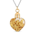 22K Gold Fortuna Heart Pendant Necklace in ION Plated YG and Stainless Steel 20 Inches - Sticky add to cart bar
