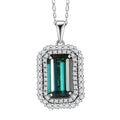 Certified & Appraised Rhapsody AAAA Monte Belo Indicolite and E-F VS Diamond 3.31 ctw Pendant Necklace in 950 Platinum 20 Inches - Sticky add to cart bar