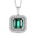 Certified & Appraised Rhapsody 950 Platinum AAAA Monte Belo Indicolite and E-F VS Diamond 3.25 ctw Pendant Necklace 20 Inches - Sticky add to cart bar