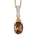 D'Joy AAA Golden Turkizite and Multi Gemstone 1.60 ctw Crown of Flames Pendant Necklace 20 Inches in 18K Vermeil Yellow Gold Over Sterling Silver - Sticky add to cart bar